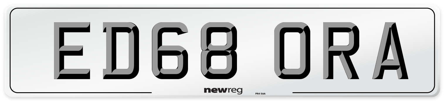 ED68 ORA Number Plate from New Reg